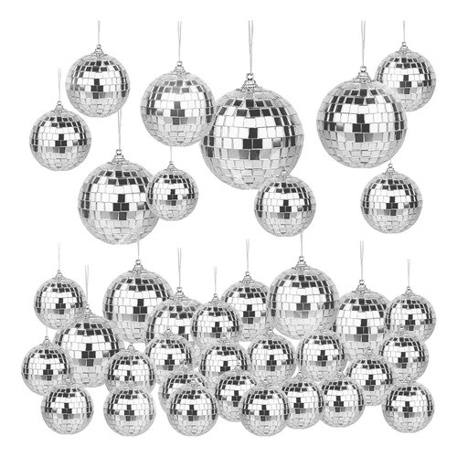 Bola Disco Plateada En 4 Tamaños: 6, 5, 4 Y 3 Cm Para Fiesta 0