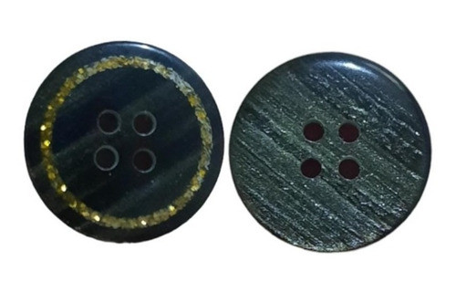 Boton 4 Agujeros Mediano X 10u  Cod #37 Veteado Con Brillo 0