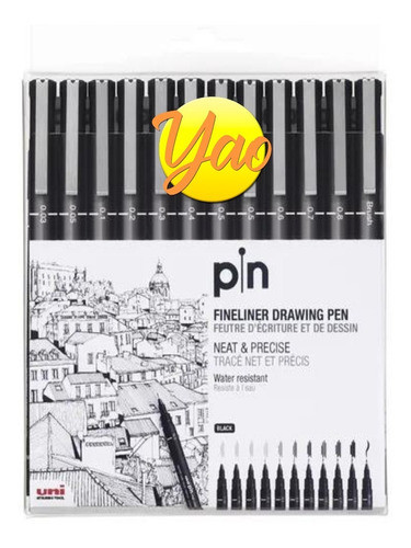 Estilografos De Graduación Microfibra Uni Pin Uni Ball X 12 0