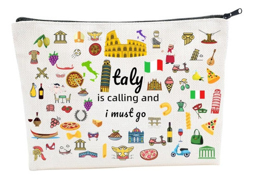 Wqutqneq Italia Travel Icónico Bolso De Maquillaje De Recuer 0