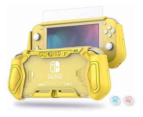 Funda + Vidrio Templado Para Nintendo Switch Lite Amarillo 0