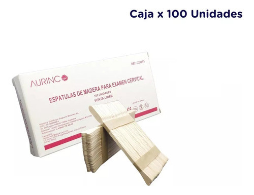 Espatula De Ayre Madera Ginecología X100u 1
