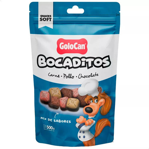 Golocan Bocaditos Snack Carne, Pollo Y Chocolate  Perro 500g 0