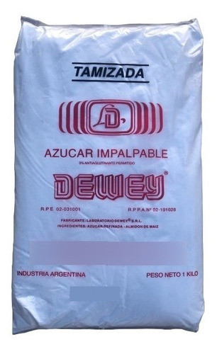 Azúcar Impalpable Roja Tamizada  X 1kg 0