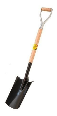 Pala Punta Estampada Moises Empuñadura Metal Cabo Madera 0