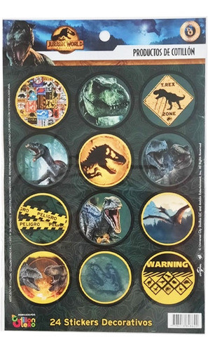 Stickers Adhesivos Decorativos Otero X 24 U - Jurassic World 0