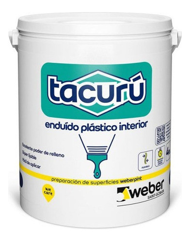 Enduido Plástico Interior Tacuru X 20 L Weber Pintumm 0