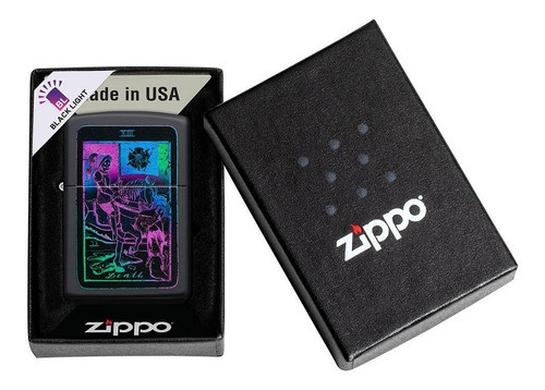 Encendedor Zippo Modelo 49698 Black Light Tarot Original 1