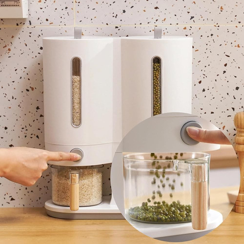 Govnpj Dispensador De Arroz 11 Libras, Dispensador Hermético 1