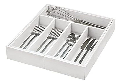 Idesign Eco Wood Tray, White Wash 0