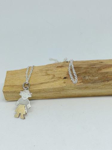 Dije Nena + Cadena Plata 925 Y Oro Duble Listo Para Regalo 0