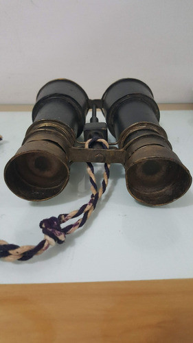 Antiguo Binocular Moldeado  Latón Replica Exacta Marina Deco 1