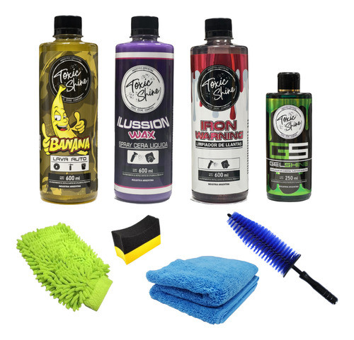 Kit De Lavado Auto Moto Toxic Shine Combo Premium 0