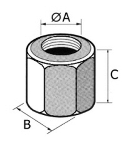 Tuerca Hexagonal Cupla Tuehm10l Sae 1045 1
