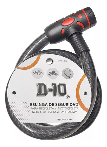 Eslinga  Moto Bici Cable  Acero Mega Reforzado 1 Mts X 24 Mm 1