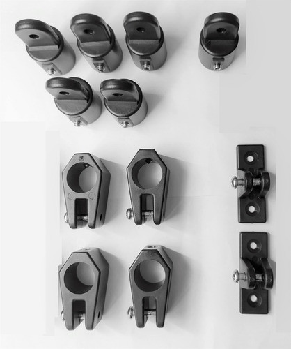 Herraje De Toldilla Negro Caño 7/8 Pulgada  Kit X 12 Piezas 0