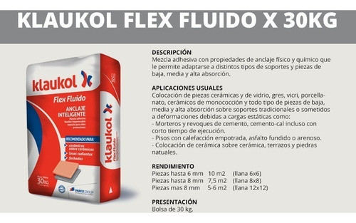 Mejor Pegamento Para Pegar Piso Sobre Piso Klaukol Flex 30kg 1
