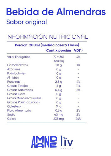 Leche De Almendras Amande 1l Sin Azúcar Vegana Sin Tacc X 2u 1