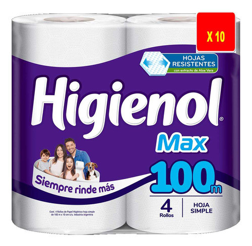 Papel Higiénico Higienol Max 100 Tecnología Panal - Bulto 0