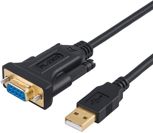 Adaptador Usb A Rs232 Con Chipset Pl2303 Negro 6.6ft / 2m 0