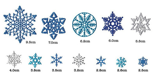 10 Copos De Nieve 9,5cms Flake Frozen Goma Eva Brillantina 1
