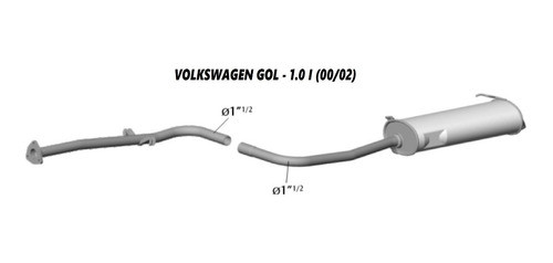 Caño De Escape Silenciador + Intermedio Gol 1.0 0