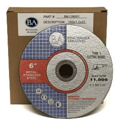 6  X .045 X 7/8  T1 Premium Thin Cut-off Wheel Metal - Acero 1