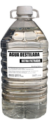 Agua Destilada Desmineralizada Ultra Filtrada X 5 Litros 0