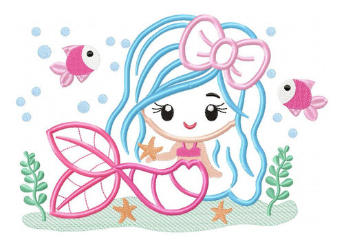 Matriz Para Bordados Maquina Infantil Sirena Hermosa 2012 0
