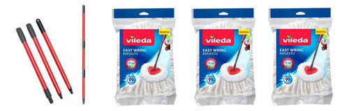 Vileda Cabo Giratorio Metálico + 3 Mopas Easy Wring 0