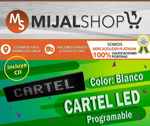 Cartel Led Programable C/movimiento Dinamico Blanco Wifi 1