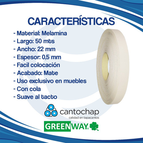 Tapacanto Melamina Preencolado 22 Mm Arcilla 50 Mts Cima M 1