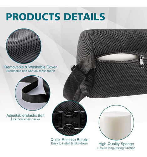Hijoypal Lumbar Roll - Almohada De Respaldo Para Aliviar El 1