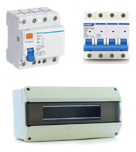 Combo Disyuntor 4x40 + Térmica 4x32 Industrial + Tablero 0