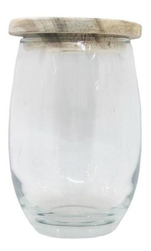 Recipiente Portavela Bombe Con Tapa Madera 460cc X6 0