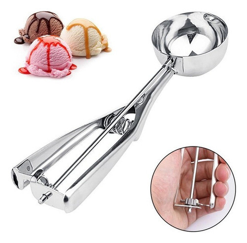 Set 12 Cuchara Bochera P/ Bocha Helado Cupcake Resorte Acero 0