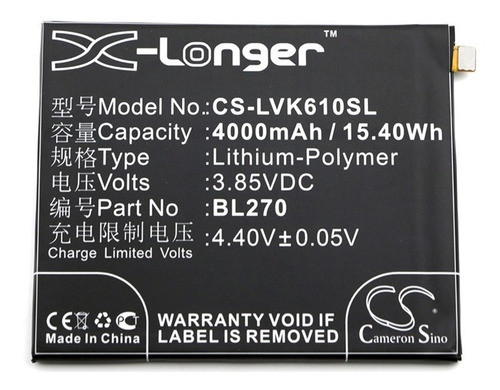 Bateria P/ Celular Lenovo K6 Note 2016 4000 Mah Part Bl270 0