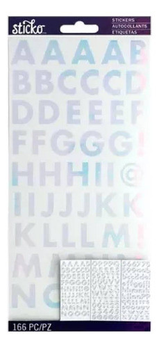 Stickers Letras Plateadas Adhesivas - Mosca 0