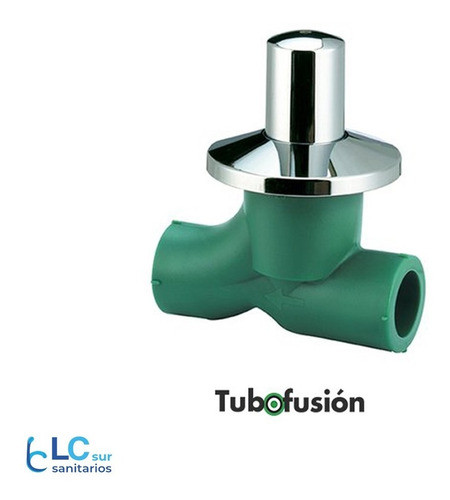 Llave De Paso 25 Bronce Termofusion Verde Agua Tubofusion 1