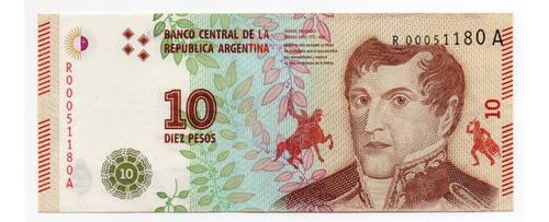 Billete 10 Pesos Belgrano Reposicion Bottero 4004 Ex+ 0