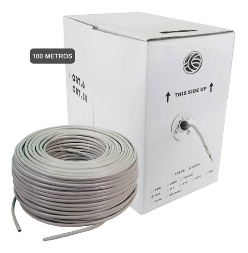 Bobina Rollo Cable Red Utp 100 Mts. Cat6e Premium 100% Cobre 0