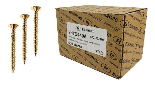 Tornillos 4mm X 40mm X 500 Unidades Eurohard Amarillo 0