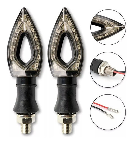 Kit X2 Faros Para Mot Luz De Giro Led Ambar 12v 5w A-vip 1