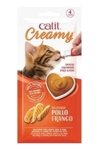 Snacks Para Gatos Cremosos Catit Creamy Sabor Pollo Pack X6 1