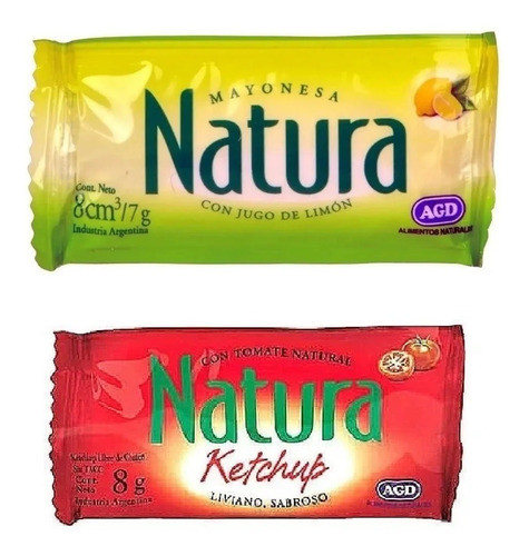 Mayonesa X2 + Ketchup X1 Cajas Sobres Individuales Natura 0