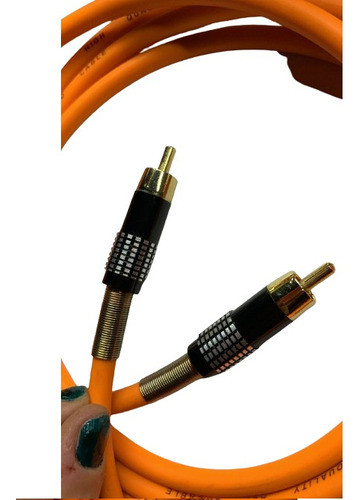 Cable 1 Rca Macho A 1 Rca Macho 1.5m Naranja Fluo 1