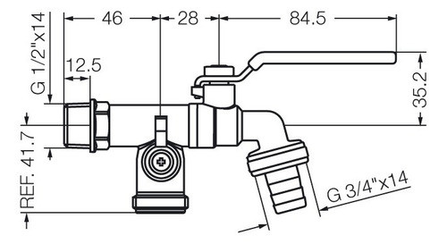 Canilla Combinada Para Manguera 13mm Ø ½ Fv 0436.04-13 1