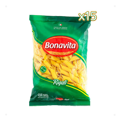 Fideos Rigati Bonavita 500 Gramos X15 Uds - Otec 1