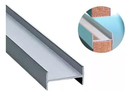 Perfil Union H 18 Mm Aluminio X 3 Mts Placa Mueble 1