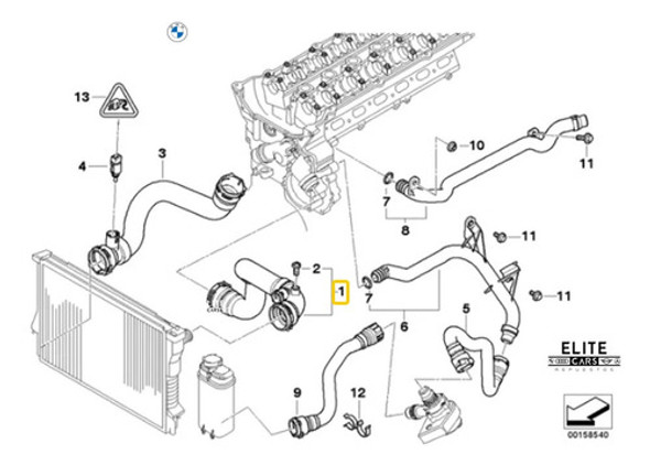 Manguera Superior De Radiador Bmw X5 E53 2001 1